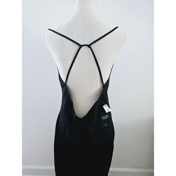 4th Reckless Black Crinkle NWT Sleeveless Midi Slip Dress US XL - UK 14 - EU 42 - Picture 12 of 16